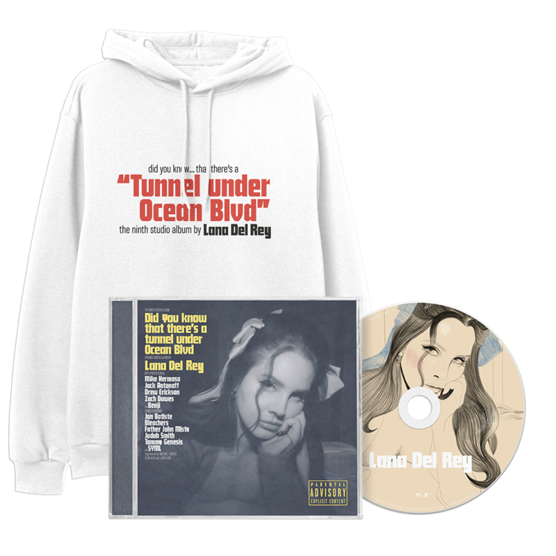 Did you know that there's a tunnel under Ocean Blvd  by Lana Del Rey - CD + White Hoodie - shop now at Lana del Rey store